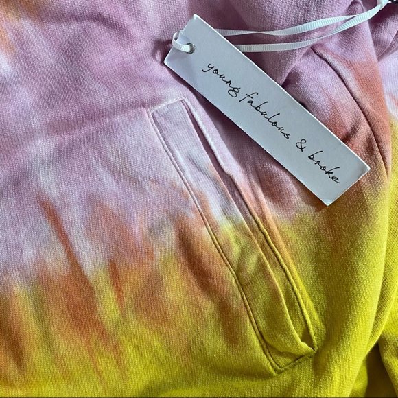 YOUNG FABULOUS & BROKE Tie Dye Hooded Sweatshirt M - Picture 5 of 9